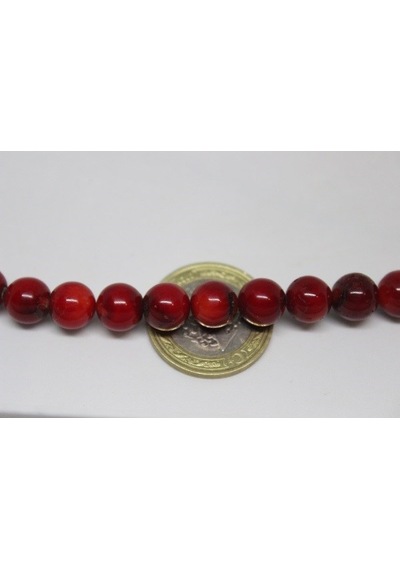 Mercan YARIM Dizi 8-9mm (Boyalıdır) (18cm uzunluğundadır)