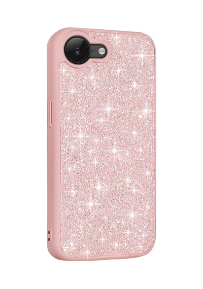 Apple Uyumlu iPhone 16e Kılıf Parlak Taşlı Tasarım Zore Pırlanta Kapak Pembe