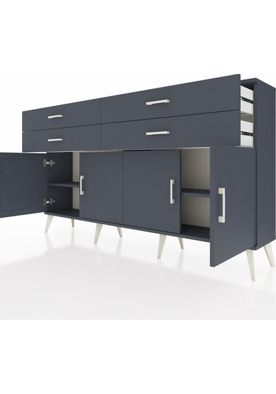 Arges Konsol 2 Raflı 4 Çekmeceli 8 Kapaklı 176x30x99 Antrasit-ant Antrasit-antrasit Arges Konsol 2 Raflı 4 Çekmeceli 8 Kapaklı 176x30x99 Antrasit-ant Antrasit-antrasit