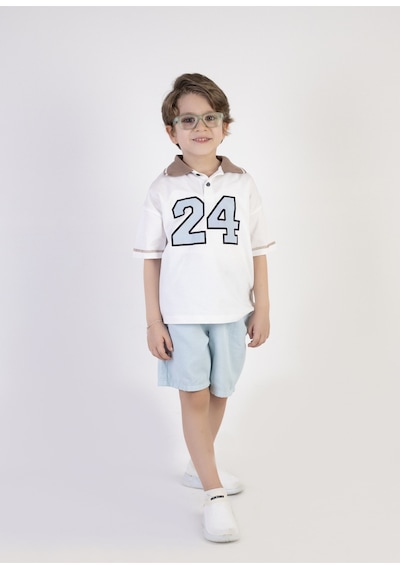 Harika Kids Erkek Çocuk Yakalı Gabardin Şortlu 2'li Takım 001