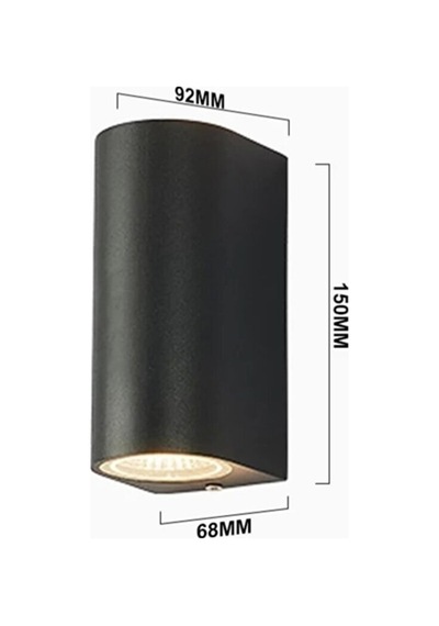 Çift Yönlü 14 Watt Led Ampullü Aplik Siyah