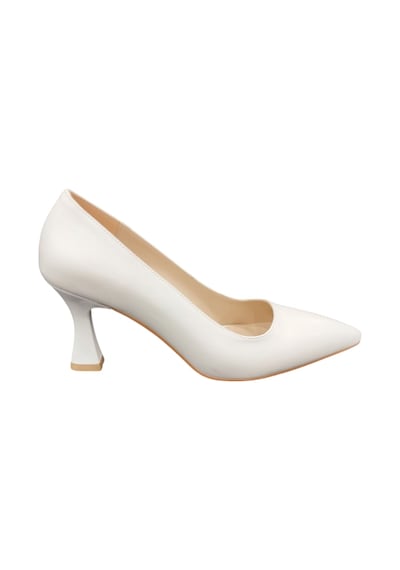 Merry Pace 6394066z 7 Cm Kadeh Topuklu Sivri Burun Kadın Stiletto Ayakkabı Beyaz