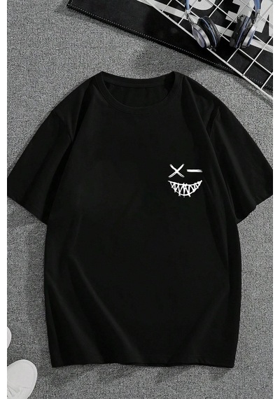 Uyguntarz Unisex Baskılı Oversize T-shirt Siyah2