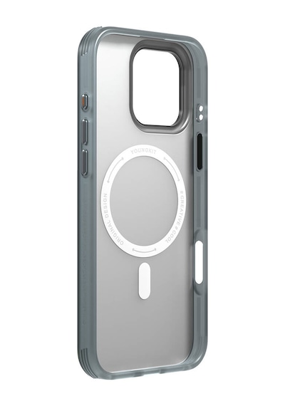 Apple iPhone 16 Pro Max Uyumlu Kılıf Magsafe Şarj Özellikli Youngkit Literary Serisi Classic Kapak Gri