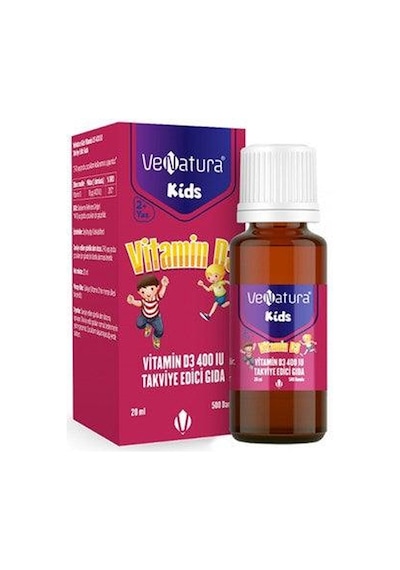 Venatura Unisex Kids Vitamin D3 400 Iu Takviye Edici Gıda 20 ML
