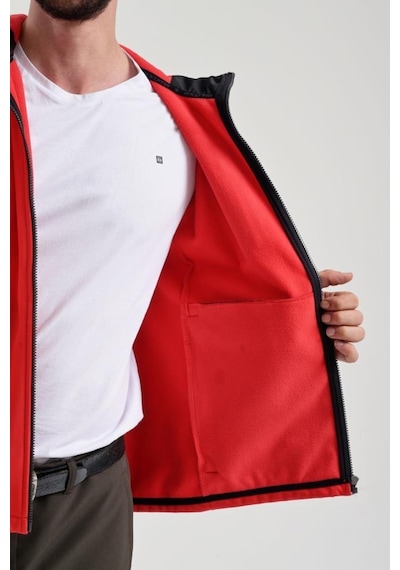 Exuma 2111161 Erkek Kırmızı Yağmur Rüzgar Geçirmez Softshell Özellikli Mont 001