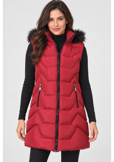Z9761 Dewberry Bayan Yelek-bordo-1