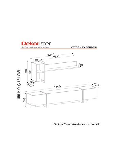 Dekorister Exclusive Veyron Tv Ünitesi Rebab-Mermer
