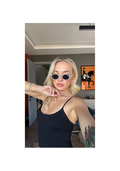 Siyah Camlı Beyaz-gold Çerçeveli Unisex Güneş Gözlüğü Ae9065c7 Siyah