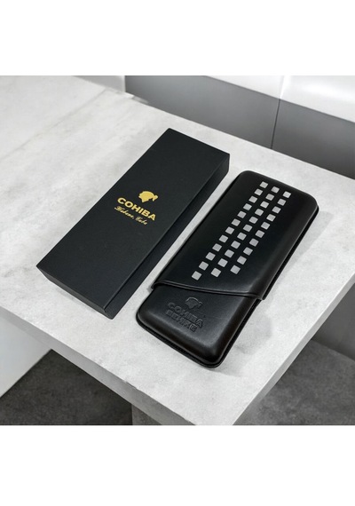 Cohiba Behike Deri Puro Kılıfı 3lü Siyah/byz 60ring