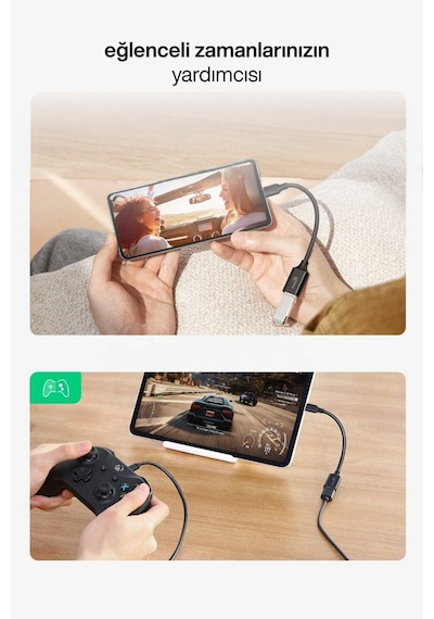 Otg Veri Kablosu Tip C Usb 3.0 Adaptörü A Hızlı Veri Aktarma Cep Telefon Tablet Pc Araba İçin Kablo