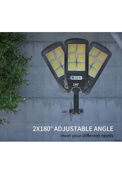 Solar Bahçe Aydınlatma 180 Cob Led Güneş Enerjili Bahçe Lambası