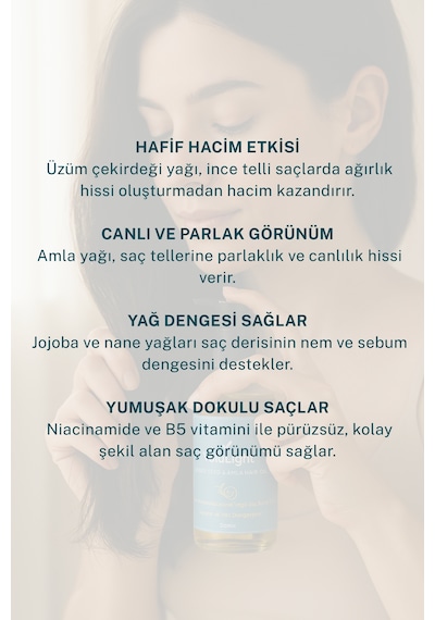 Volulight Hacim Ve Yağ Dengesi 100 Ml Üzüm Çekirdeği & Amla Saç Bakım Yağı