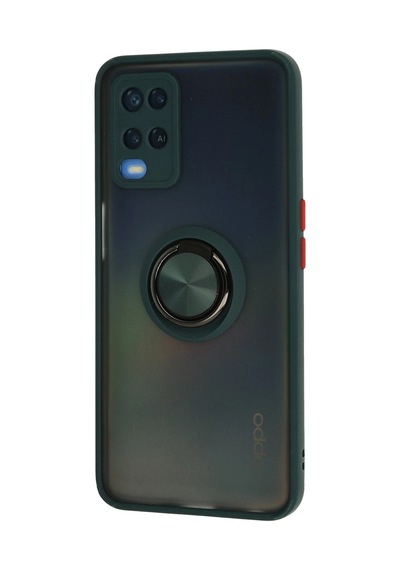 Uryport Oppo A54 4g Kılıf Montreal Yüzüklü Silikon Kapak - Yeşil