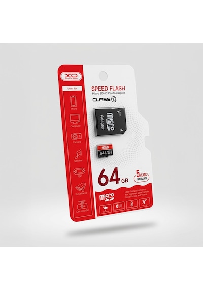 64gb Class 10 Yüksek Hızlı Micro Sdxc Kamera Ve Telefon Hafıza Kartı Ve Sd Adaptör Seti