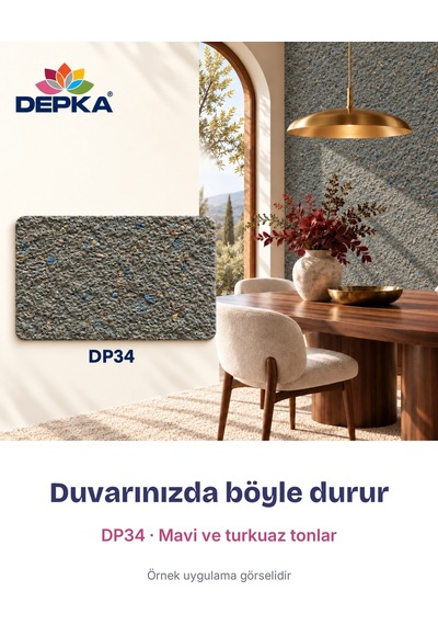 Depka Pamuk Sıva Dp34 2 Kg 7-8 M² İpek Sıva Alternatifi Isı Ve Ses Yalıtımlı Dekoratif Sıva
