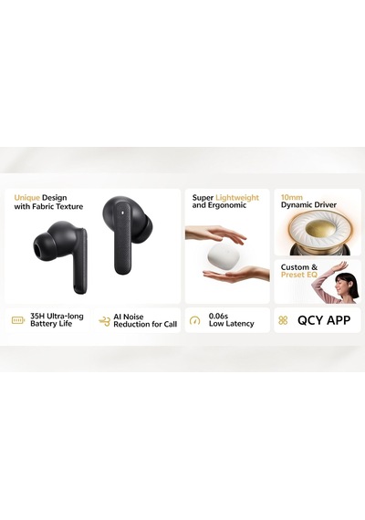 Buds Bluetooth Kulaklık - Şık Tasarım - İpx4-35 Saat Ultra Uzun Pil Ömrü - Düşük Gecikme 0.06s -aı Beyaz