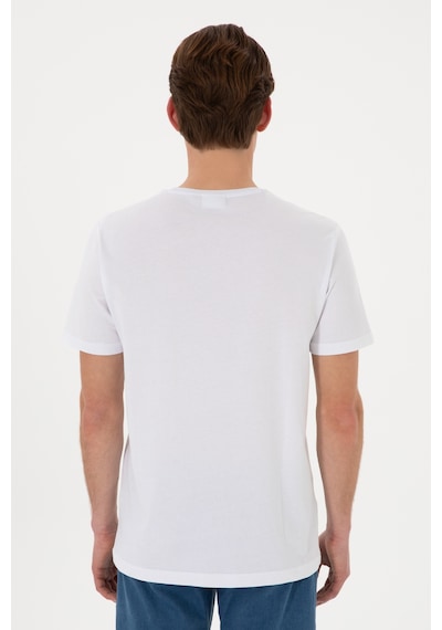 U.S. Polo Assn. Erkek Regular Fit Bisiklet Yaka Beyaz Tişört 50306897-VR013