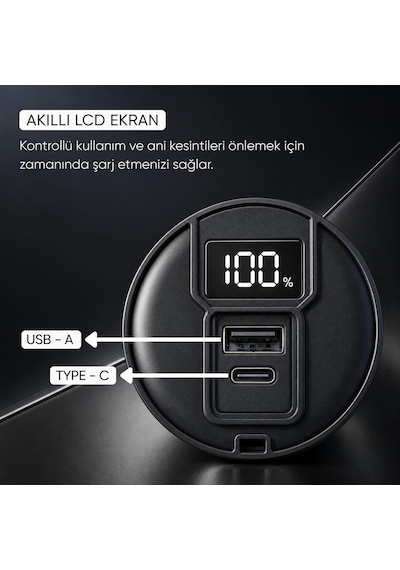 Şarj Edilebilir Zoomlu El Feneri - 1500 Lümen - 15 Watt - Dat - Dt-805 Açık Gri
