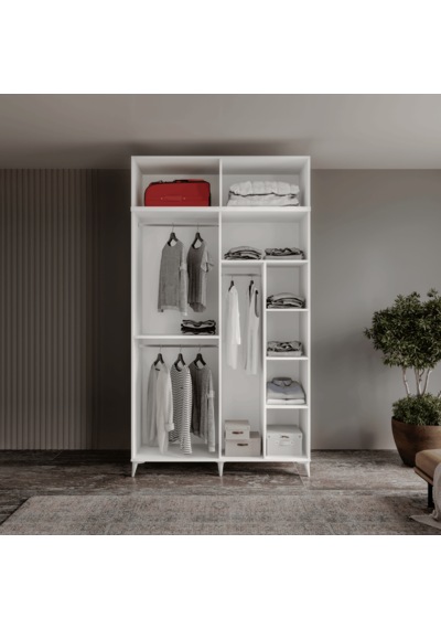 Guneystore Milas Gold 4 Kapaklı %100 Mdf Ayaklı Yüklüklü Gardırop