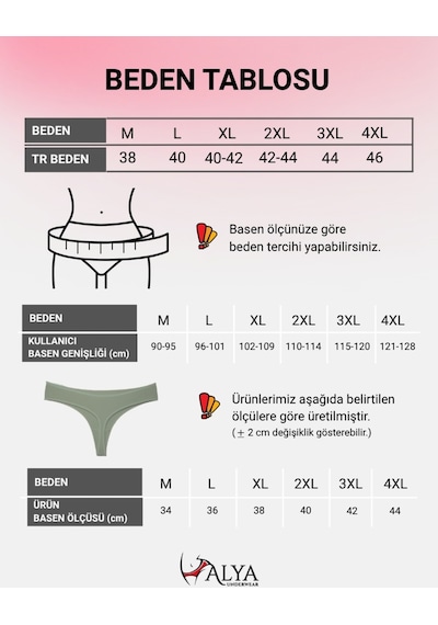 Alya Underwear Kadın Bato Tanga Pamuklu Külot, Büyük Beden String, 5'li Paket- 2 Siyah, 1 Beyaz, 2 Ten Multicolor-p25