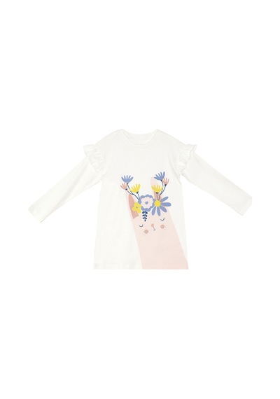 Denokids Mshb&g Çiçekli Tavşan Kız Çocuk Kadife Tayt Tunik Takım Çok Renkli