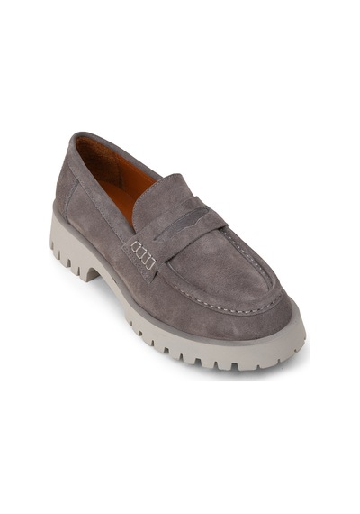 Deery Kadın Hakiki Süet Gri Loafer Ayakkabı - 02034zgrıc01 Gri