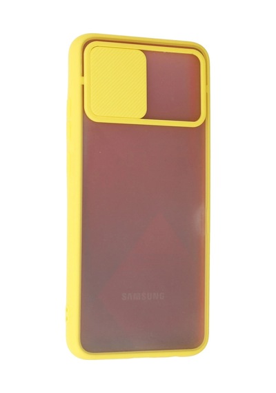 Newface - 904 - Samsung Galaxy A02s Kılıf Palm Buzlu Kamera Sürgülü Silikon - Matxzngz - - Sarı