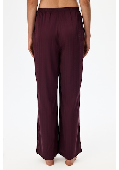 Penti Bordo Aurora Saten Çiçekli Pijama Altı