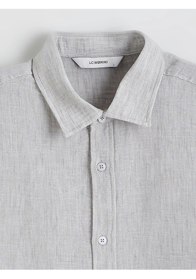 Lc Waikiki Gri Regular Fit Poplin Erkek Gömlek