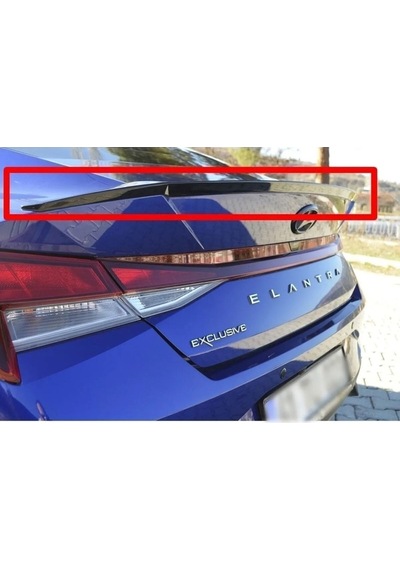 Hyundai Elantra 2021-2022 Uyumlu Ithal Piano Black Bagaj Üstü Spoiler