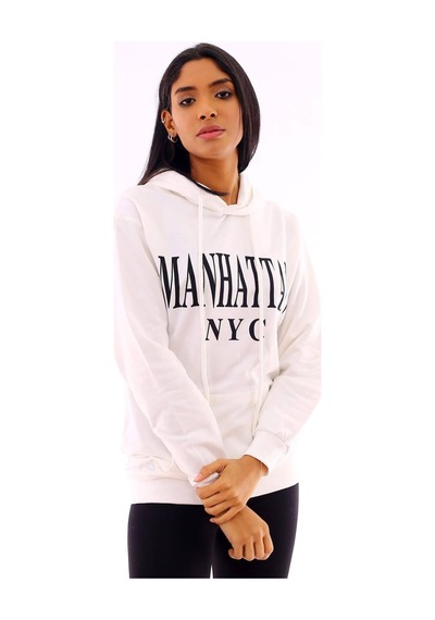 Gugus Basic Kapüşonlu Sweatshirt Beyaz