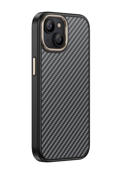 Apple Uyumlu iPhone 14 13 Kılıf M safe Şarj Özellikli Karbon Fiber Görünümlü Antina Gri