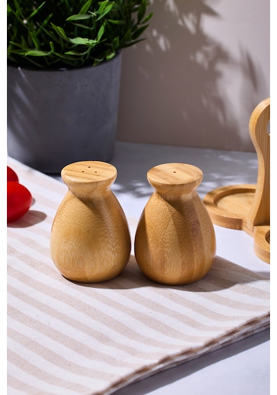 Duke Bambu 2 Parça Standlı Tuzluk-biberlik Dogalbambu Bambu