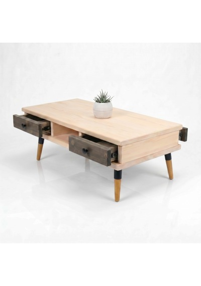 Mobenta Modest Brew: Masif Orta Sehpa 4 Çekmece 1 Bölme - 120x60 Bz-cv Krem-ceviz
