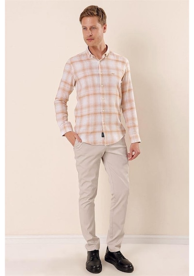 İmza Bej Uzun Kollu Kareli Cepsiz %100 Pamuk Klasik Slim Fit Dar Kesim Gömlek 1004230176-bej Bej İmza Bej Uzun Kollu Kareli Cepsiz %100 Pamuk Klasik Slim Fit Dar Kesim Gömlek 1004230176-bej Bej