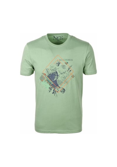 Ncs Çağla Bisiklet Yaka Baskılı Slim Fit T-shirt Ncs 1194-çağla Çağla Yeşili