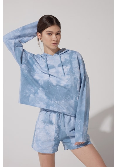 Lee Regular Fit Normal Kesim %100 Pamuk Kapüşonlu Yaka Desenli Sweatshirt L231230400 Mavi