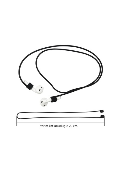 Manyetik Airpods Kaybolmaz Askı İpi Yumuşak Silikon, Güçlü Mıknatıs, Evrensel Uyum Siyah Diğer