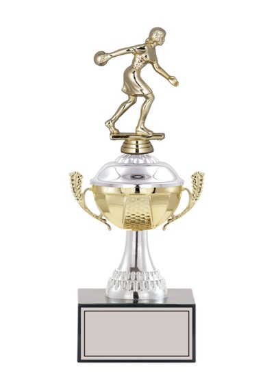 Odak Kupa - Figürlü Kupalar - Bowling Kadın Figürlü Kupalar Fg-046 C - 30 Cm Altın - Beyaz