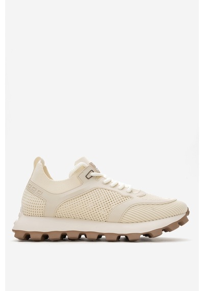 Marcomen Erkek Kalın Taban Trikolu Bağcıklı Sneaker Mc 21326 Bej Bej