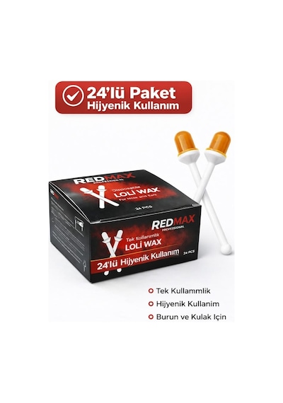 Redmax Tek Kullanımlık Burun Ve Kulak İçin Ağda Çubuğu 24'lü Paket Loli Wax