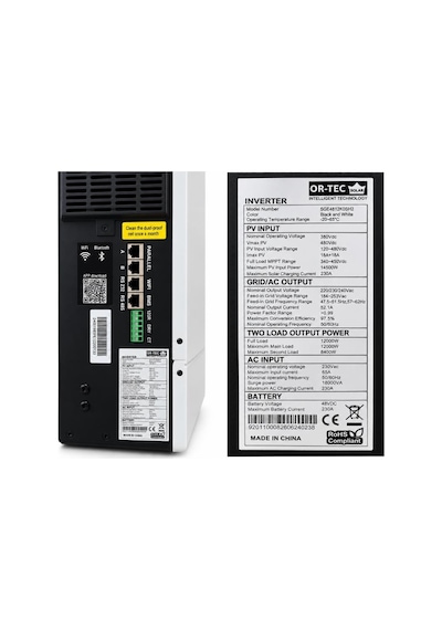 Or-tec Solar 48v 12kw Paralel Destekli Wi-fi Mppt Akıllı İnverter
