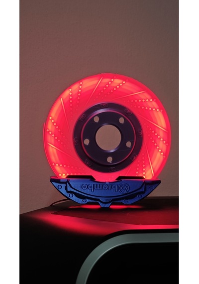 Morfem3d Disk Fren Tasarımlı Dekoratif Lamba Araba Tutkunlarına Özel Masa Üstü Tasarım Kırmızı