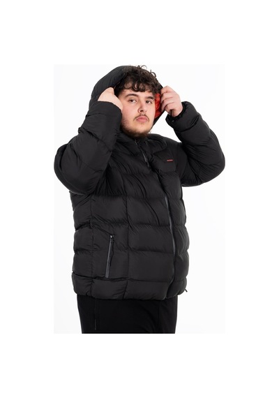 Maraton Sportswear Büyük Beden Erkek Kapşonlu Uzun Kol Basic Siyah Mont 21391-siyah Siyah