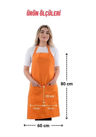Sevilya Simple Ayar Askılı Mutfak Önlüğü Turuncu