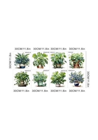 Askımo - Saksılı Çiçek Tasarımlı 8li Sticker Mc-480a