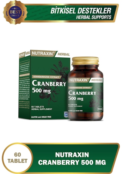 Nutraxin Cranberry Turna Yemişi 500 Mg 60 Tablet