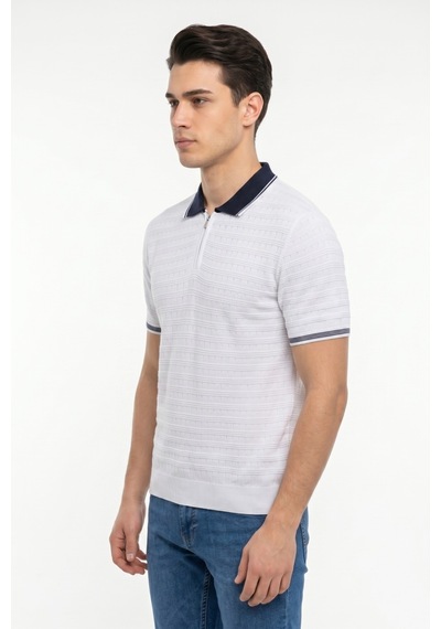 Baglan Erkek Spor Polo Yaka Triko Tişört Bgl-st05372 Beyaz