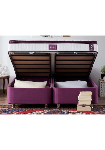 Nironyatak Niron Purple Baza Ve Başlık Seti 180X200 Cm Çift Kişilik Sandıklı